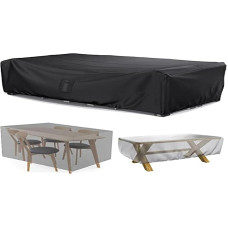 Apsauginis dangtis sodo baldams 170 x 94 x 71 cm, neperšlampamas dangtis sodo baldams, 600D Oksfordo audinys, apsaugantis nuo UV spindulių, lauko stalo dangtis su oro išleidimo anga stalams ir kėdėms, sofoms, rotango baldams