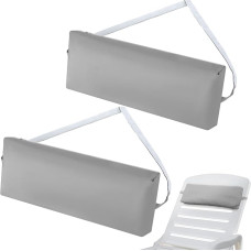 Qunclay Headrest Pillows, Pool Furniture, Lounge Cushion, Chair Cushion, Patio Furniture, Cushion with Adjustable Elastic Band, Headrest Cushion for Pool, Patio, Chairs, Grey, Pack of 2