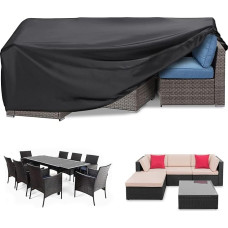 RICHIE Sodo baldų dangtelis Vandeniui atsparus sunkusis 420D Oxford audinys 240 x 140 x 90 cm Stačiakampio formos sodo stalo dangteliai Patio stalo dangtelis Vandeniui atsparus anti UV spindulių rotango baldų dangteliai