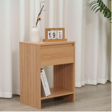 Home Stuff Plus MDF Bedside Table 40 x 29.5 x 55 cm with Drawer and Shelf, Wooden Bedside Table, Bedside Table for Bedroom, Living Room, Bedside Table, Compact Bedside Storage