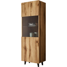 Mirjan24 Vailbo Standing Display Cabinet, Display Cabinet, Living Room Cabinet with Compartments, Tall Cabinet, Multi-Purpose Cabinet (Wotan Oak)