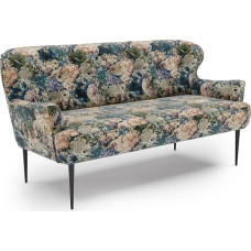 CAVADORE Amba 2,5 sėdimos vietos virtuvės sofa, madingas suolas virtuvei ar valgomajam, 173 x 97 x 87 cm, plokščias žakardinis audimas: Gėlių raštas Alyvuogių spalvos