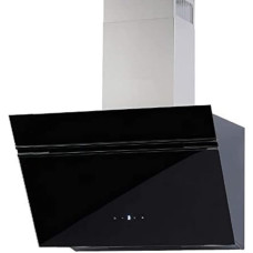 WOLKENSTEIN Slanted Hood W S5-60 ABTZ | Cooker Hood | Wall Hood | Exhaust Air | Recirculation | Glass | Black Glass | 60 cm Wide | 623 m³/h Air Flow