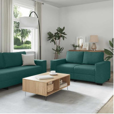 Gecheer 2-teiliges Sofa-Set mit Kissen, dunkelgrüner Stoff, Moderne Couch Polstersofa für Wohnzimmer Schlafzimmer Spielzimmer3324736