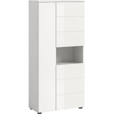 xonox.home Blogas Vira X2LA9717 Stovinti spintelė Vonios spintelė, balta, blizgi, su giliu piešiniu Apie 60 x 133 x 34 cm