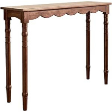 WPWSDWMX Konsolentisch mit Römischen Säulenbeinen, 80-136 cm Langer Beistelltisch aus Massivholz, Gewellte Kante, für Eingangsbereich, Foyer und Flur(120cm/47in)