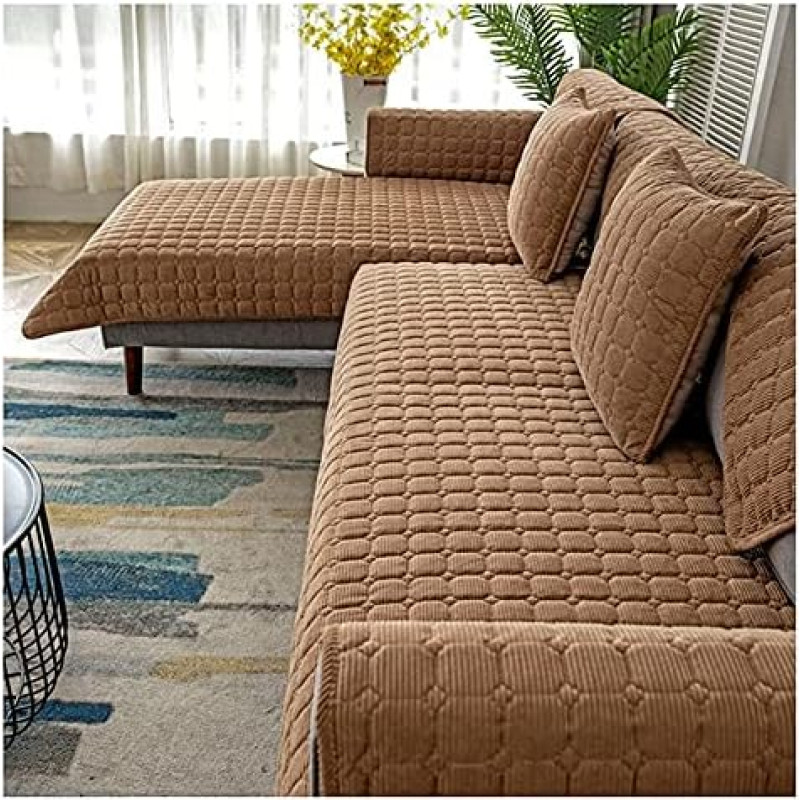 RTSFKFS kampinis sofos dangtelis L formos sofos dangtelis sofos dangtelis sofos dangtelis 3/2 vietų sofos apsaugos dangtelis sofos apsauga neslystanti šunų ir kačių sofos dangteliai pilka (spalva: D, dydis: 90x180cm1 vnt.)