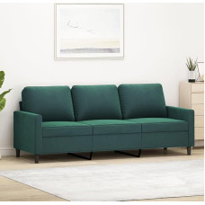 3-vietė sofa Sofa Lounge Sofa Atsipalaidavimo sofa Svečių sofa Minkšta sofa Svetainės sofa Atsipalaidavimo sofa miegamajam Svečių kambarys Tamsiai žalia 180 cm Velvetas