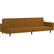 375945 Sofa lova 2 sėdimų vietų, rudas aksomas