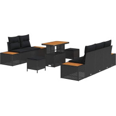Gartensofa komplektas 8 vnt Schwarz Poly-Rattan Gartenmöbel Modelis3362859