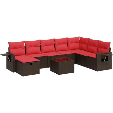 Garten-Sofagarnitur mit Stauraum & Fußhocker - PE-Rattan, 55x53x34 cm, für Terrasse und Innenhof Modelis3325550