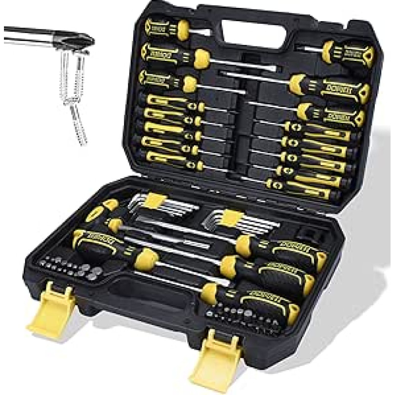 DOWELL magnetinių atsuktuvų rinkinys Dantytas / Phillips / Torx 108 dalių atsuktuvų rinkinys Mini tiksliųjų atsuktuvų antgalių rinkinys