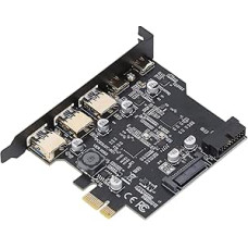 PUSOKEI PCIe to USB 3.2 Gen 2 Card, 5 USB Ports (3 USB A and 2 USB C Ports), PCI Expansion Card with 20Gbps Bandwidth, Supports Win Linux OS X, for Desktop Computers