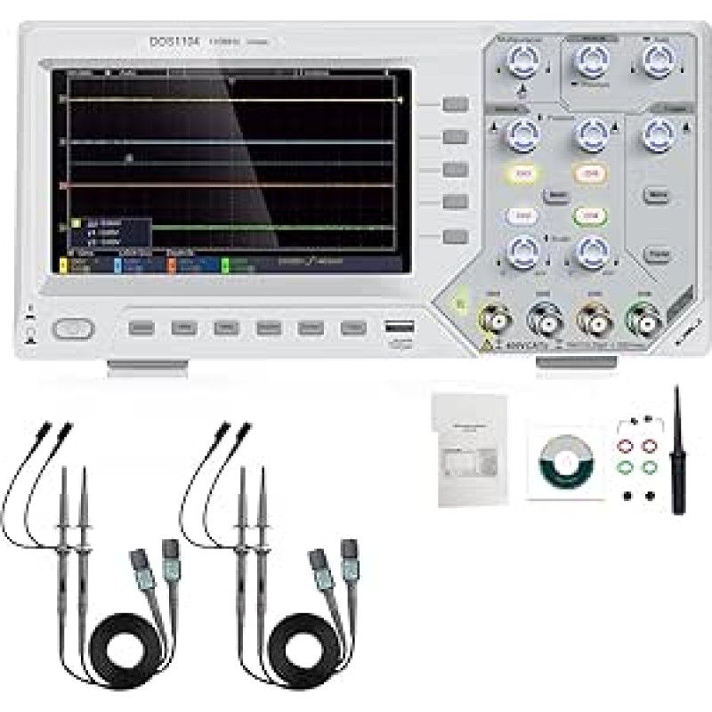 Spektrometras, skaitmeninis optinis dažnio matavimo prietaisas Bandbreite 1GS/s Abtastrate 7-Zoll-TFT-Speicher Desktop-Oszilloskop(DOS1104)