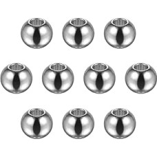 sourcing map karoliukai 8 mm nerūdijančio plieno 3 mm skylutės skersmens grūdai, skirti 