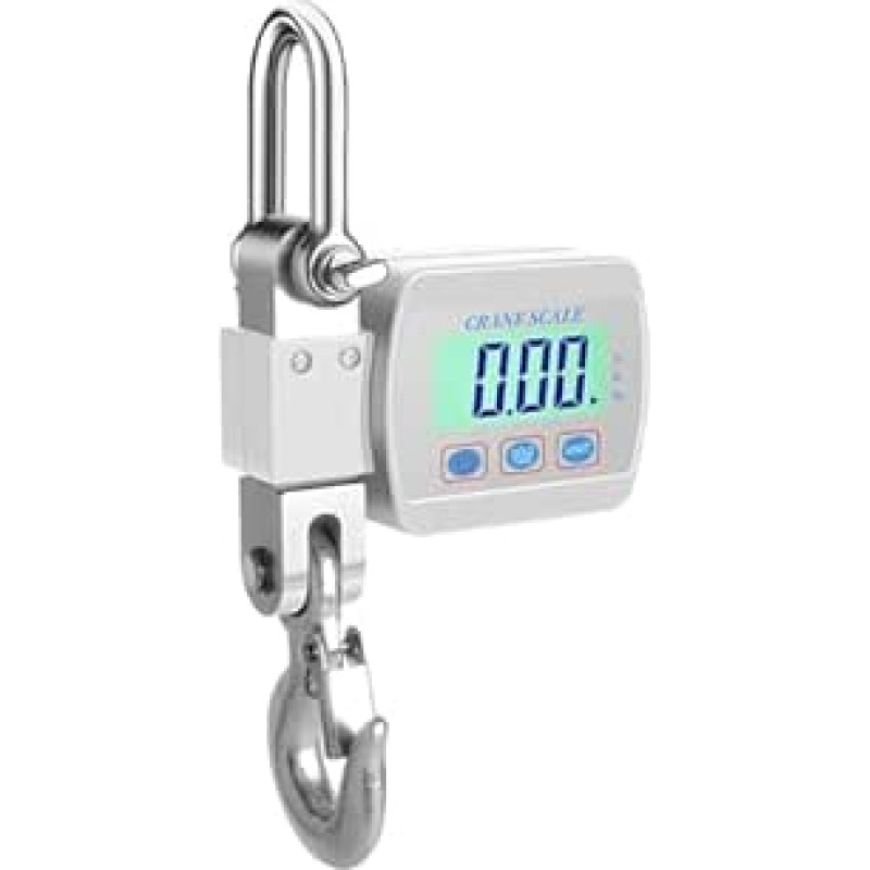 Lndustriekranwaage, 0,05-500 kg LCD-Digitalwaage, Kranwaage, tragbare industrielle elektronische Waage, robustes Gewicht, Haken-Hängewaage, Wiegewerkzeug(WHITE)
