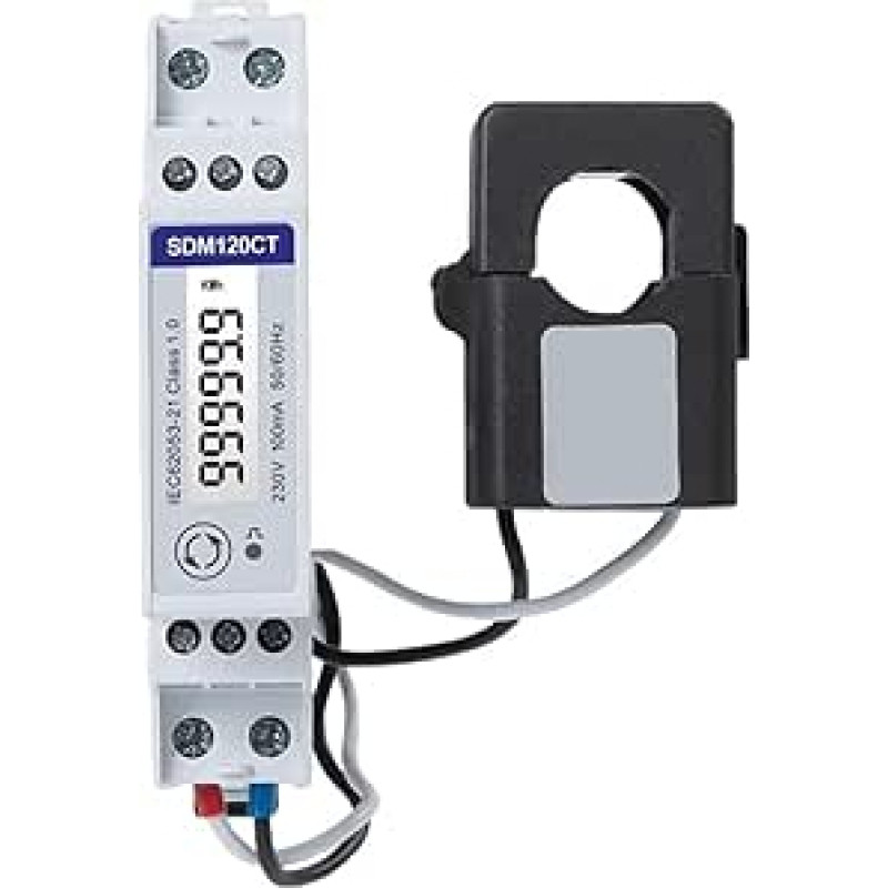 SDM120CT-40mA+TA16 100A/40mA 1 fazė RS485 Din-Schiene Wattmeter Solar PV Stromverbrauch Meter