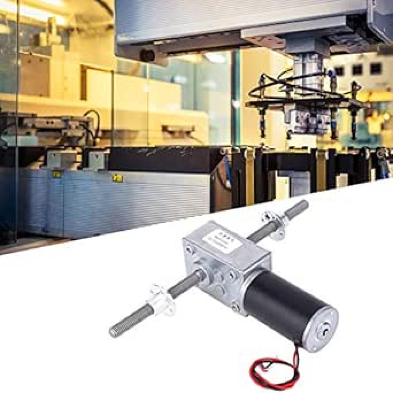 aqxreight Schneckengetriebemotor mit Rechter und Linker Welle, Koaxiales M8-Gewinde, Geschwindigkeitsreduzierung 1280, Motor mit Flansch, Geschwindigkeitsreduzierungsrate 31, Bestes Gehäuse und