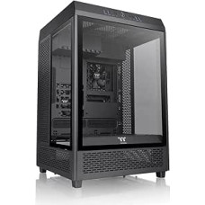 Thermaltake The Tower 500 Black ATX/E-ATX vertikalus vidinis bokštas 3 x 4 mm grūdintas stiklas 2 x 120 mm ventiliatoriai Iš anksto sumontuoti AIO ir Custom-Waku paruošti Vitrina Panorama