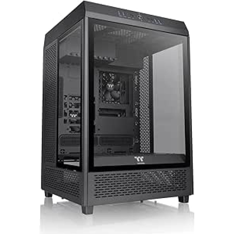Thermaltake The Tower 500 Black ATX/E-ATX vertikalus vidinis bokštas 3 x 4 mm grūdintas stiklas 2 x 120 mm ventiliatoriai Iš anksto sumontuoti AIO ir Custom-Waku paruošti Vitrina Panorama