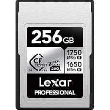 Lexar Professional Silver Series CFexpress 4.0 Type A kortelė 256GB, CFe kortelė iki 1750MB/s skaitymo greičio, VPG200, 8K vaizdo CF kortelė, atminties kortelė, suderinama su Sony Alpha Sony FX fotoaparatais