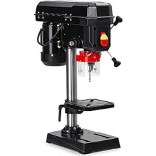 Tischbohrmaschine, 8-Zoll-Tischbohrmaschine, 2,5 Ampere, 5-fach einstellbar, Schwenkabstand 0-45 ° neigbar, Bedienelemente for Tischbohren in Holz und Metall,für Haus, Garten, Heimwerker