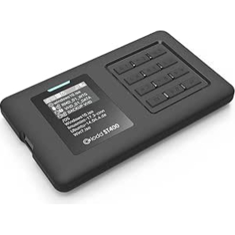 IODD ST400 2,5 colių korpusas / USB-C / įkrovimo virtualus ODD ir HDD / AES256 šifravimas iki 76 skaitmenų / apsauga nuo įrašymo / 2541 (ST400 / USB-C tipas / naujos kartos modelis)