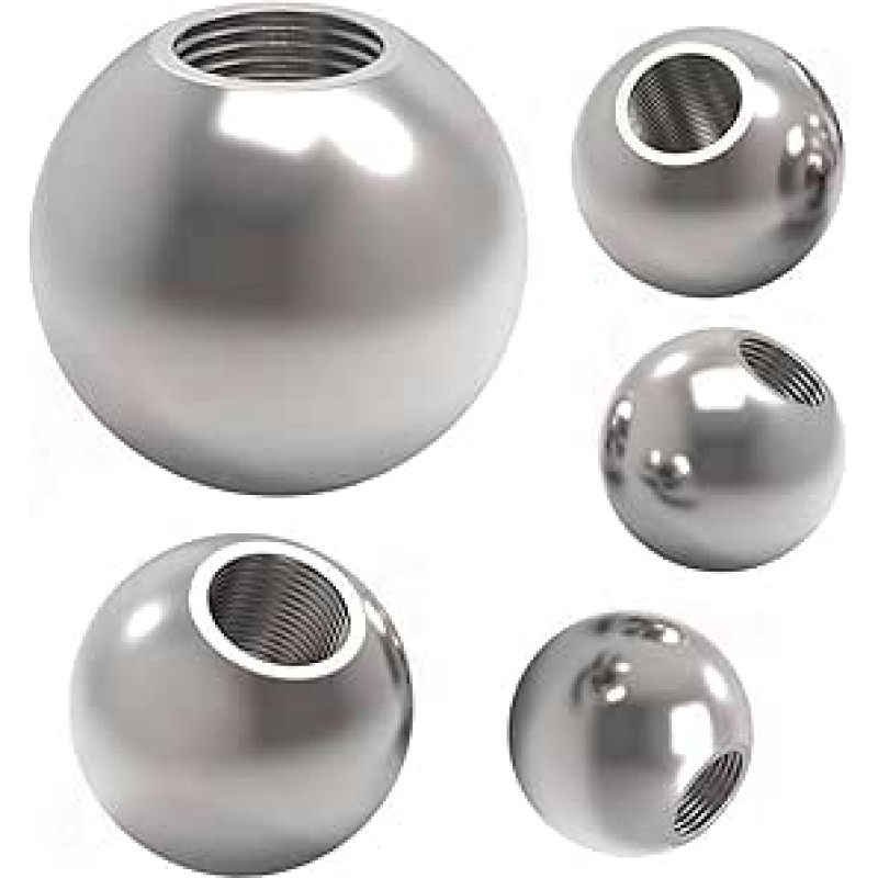 Rutuliniai guoliai iš anglinio plieno, nerūdijančio plieno M3 pusės sriegio rutuliukai, kelių dydžių, 10 vnt. pakuotė (14 mm x m3 x pusės sriegio)