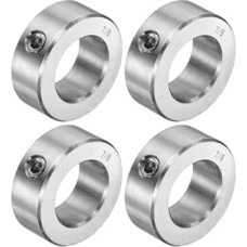 QUARKZMAN Set of 4 Screw Collars 7/8 Inch Bore Made of 304 Stainless Steel, 1-1/2 Inch Outer Diameter, 9/16 Inch Wide Axle Collar Clamp for Linear Rod Shaft Guide