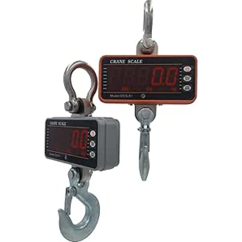Kranwaage, Präzisions-Hängewaage 1 Tonne LED-Anzeige 1000 kg Kranwaage Digitaler elektronischer Wiegehaken(2 vnt., spalvų mišinys)