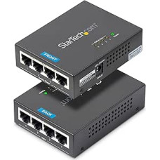 StarTech.com 4 prievadų Gigabit Midspan - PoE+ injektorius - 802.3at/af - sieninis Power over Ethernet Midspan