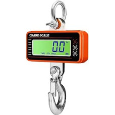 Kranwaage, 1500 kg/1000 kg/500 kg digitale Hängewaage mit 65 Fuß Fernbedienung, robuste Kranwaage, dimmbare LCD-Industrie-Hakenwaage,Mehrere Funktionen(LCD 500KG Orange)