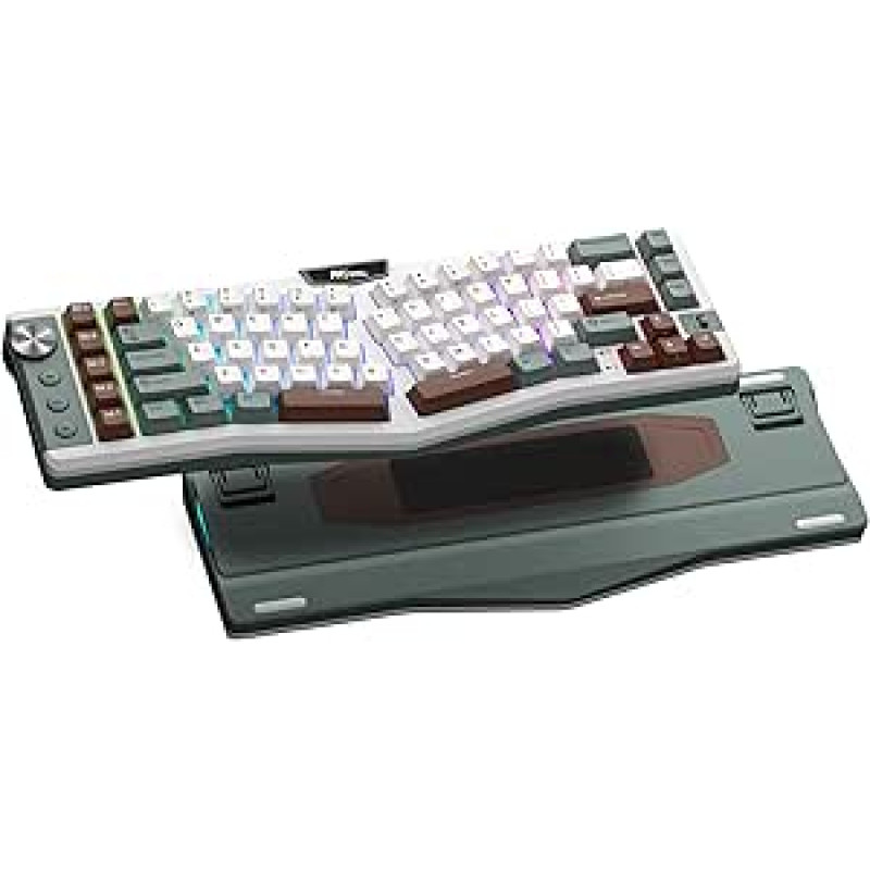 RK ROYAL KLUDGE A72 Alice Ergonomiška belaidė mechaninė klaviatūra su mygtukais / makro klavišais / lietimui jautria vardine plokštele, trimodė, 68%, 72 klavišai, 