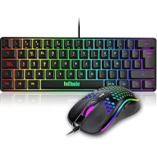 RedThunder Mechanical Gaming Keyboard, 60% Dynamic RGB Backlit Lightweight Mobile Phone Mouse with 7200 DPI Ultra Compact Keyboard with 62 Anti-Ghosting Keys QWERTY Layout for