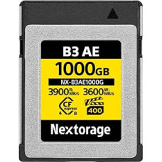 Nextorage Japonijos gamintojas CFexpress 4.0 Type B 1000GB atminties kortelė Maksimalus skaitymo greitis 3900MB/s Įrašymo greitis 3600MB/s NX-B3AE1000G CF Express 4.0 Typeb Nexstorage