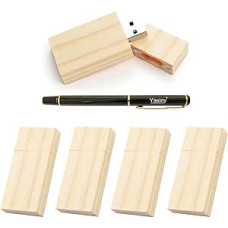 5 pakuotės stačiakampio formos medžio 2.0/3.0 USB atmintinės USB diskas su medine atmintine (3.0/32GB)