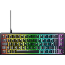 CHERRY XTRFY K5V2 kompaktiška 65% mechaninė žaidimų klaviatūra, UK išdėstymas (QWERTY), karšto keitimo klaviatūra, CHERRY MX2A RED jungikliai, juoda