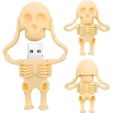 USB atmintinė 64GB Cartoon Skeleton Memory Stick USB Flash Drive juokinga atmintinė Flash Drive (geltona)
