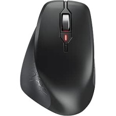 CHERRY Stream Mouse Comfort belaidė ergonomiška pelė su gumuota nykščio atrama, specialiai pritaikyta dešiniarankiams, 2,4 GHz radijo bangomis, 6 tylūs mygtukai, juoda