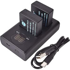 DSTE 2 x DMW-BLE9 atsarginė baterija + dvigubas USB įkroviklis su LCD ekranu, suderinama su 