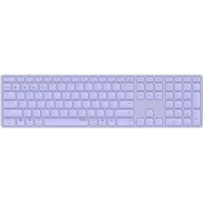 Rapoo E9800M Wireless Keyboard Wireless Keyboard Rechargeable Battery Flat Aluminium Design DE Layout QWERTZ PC & Mac - Purple