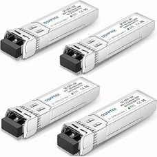 QSFPTEK 4 pakuotės 10GBASE-SR SFP+ modulis 10G 850 nm 300M DDM LC prievadas daugiamodis SFP+ siųstuvas suderinamas su 