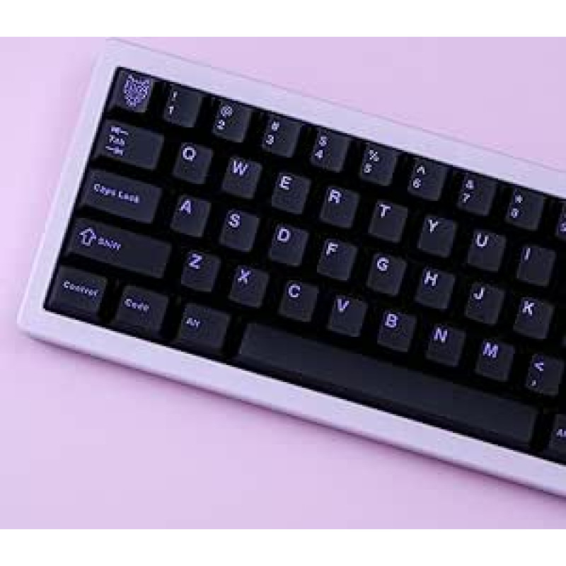 114 klavišų Doubleshot Keycaps Cherry profilio violetinės spalvos juodos spalvos klavišų dangtelių rinkinys, tinkamas 60 % 65 % 75 % mechaninei klaviatūrai Cherry Mx Switch