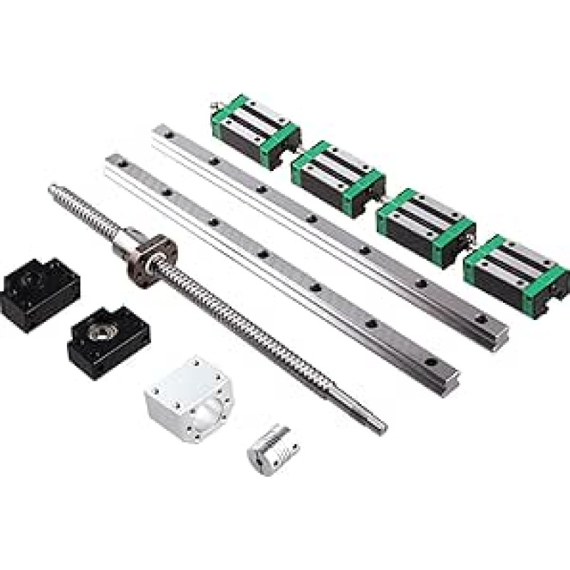 RU HGR20 Kvadratinis linijinis kreipiamasis rinkinys 2 HGR20 + blokas HGH20CA + SFU1605 Rutulinis varžtas 5 mm švinas + BK12BF12 CNC linijinė pavara (kreipiančiosios ilgis: HGR20 600 1605 650)