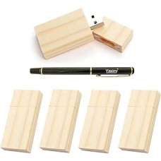 5 pakuotės stačiakampio formos medžio 2.0/3.0 USB atmintinės USB diskas su medine atmintine (2.0/128 GB)