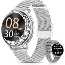 RUXINGX Women's Smartwatch, 1.27 Inch Smart Watch Round with Phone Function, 24H SpO2 Heart Rate Monitor, Fitness Watch with Sleep Monitor, 126 Sports Modes, Pedometer IP68 for iOS Android, Gift
