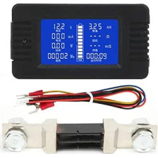 Fafeicy PZEM-015 Batterietestgerät mit 300A Shunt Multifunktionales Messgerät 0-200V LCD Display 1% Genauigkeit 9 gleichzeitige Messparameter
