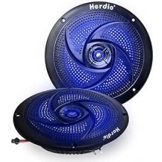 Herdio Marine Speakers - 4 Inch 2-Way Waterproof and Weatherproof, 100 Watt Power and Flat Slim Design - 1 Pair (Black)