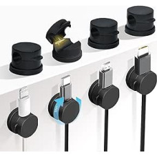 Cable Holder Self-Adhesive 360° Rotatable Cable Tie Self-Adhesive Cable Organiser Desk