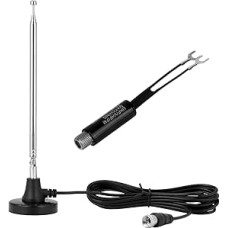 Magnetfuß FM Radio Teleskop Antenne mit Link Adapter für Desktop Stereo Lautsprecher Stereo imtuvas Skaitmeniniai HD radijo imtuvai Heimkinosystem